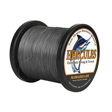 Imagem de Hercules Linha de pesca trançada super forte 4 fios super econômico de 1,8 kg a 2,3 kg Teste para água salgada, 109/328 / 547/1094 jardas (100 m / 300 m / 500 m / 1000 m), Diam# 0,08 mm - 0,55 mm Cinza, 50LB(22.7KG)-0.37MM-1094YDS(1000M)