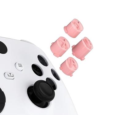 Imagem de eXtremeRate Botões de ação ABXY personalizados de substituição para controle Xbox Series X & S, símbolos clássicos de três tons, vermelho pálido e claro, teclas ABXY para controle Xbox One S/X Elite