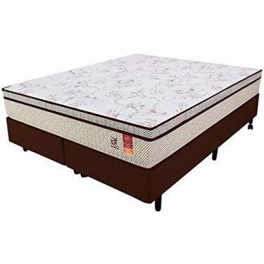 Imagem de Cama Box King Colchão Molas Ensacadas + Box Microfibra Marrom Bf Colchões 193x203x57cm