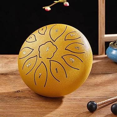 Imagem de Tambor de língua de aço 6 polegadas 11 notas C-Key Handpan Drum Instrumento de percussão de qualidade de som pura com bolsa de armazenamento Adesivo fonético Marretas de tambor e berços de d