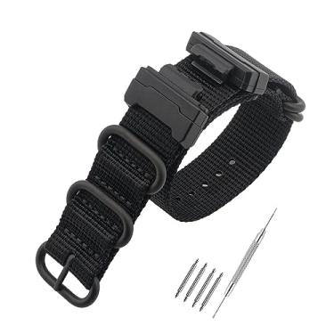 Imagem de HANYTON Pulseiras de substituição estilo nylon balístico militar compatíveis com relógio Casio modelo DW-5600 / GLS-5600 / GW-M-5610 / GM-W-B5000 / GM-5600 / GW-B5600 / DW-D5500 / DW-5305/ DW6900 /