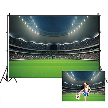 Imagem de Fundo de campo de futebol, Yeele 3 x 2,4 m, estádio de futebol, auditório, refletor, tigela temática, fotografia, fundo, tema esportivo, decoração de festa, chá de bebê, recém-nascido, crianças,