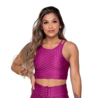 Imagem de Top Cropped Vlast Cirre Alta Sustentacao Com Bojo Zero Transparencia Academia Fitness Feminino 1027-Feminino