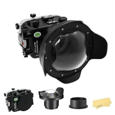 Imagem de Seafrogs Habitação subaquática para a Sony A6700 com porta de cúpula WA005F, estojo de moradia à prova d'água [40m/130ft] para Sony ILCE-6700 com E 18-105mm F4, 28-60mm F4-5.6