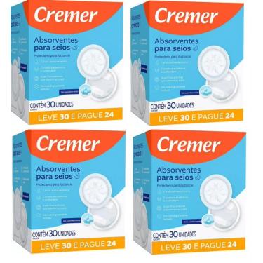 Imagem de Kit 4 Cxs Absorvente P/seios Cremer Super Confort C/30