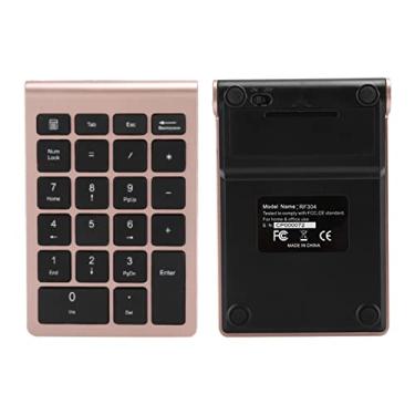 Imagem de Mini Teclado Sem Fio KIMISS RF304 - Teclado Numérico de 22 Teclas, USB 2.4G Com Receptor, Teclado Numérico Portátil Iluminado Rosa para Laptop e Prática UCAT (Rosa ouro)