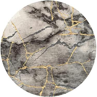 Imagem de Tapete redondo cinza moderno preto e dourado 80 cm 100 cm 120 cm 140 cm 160 cm 180 cm 200 cm tapete antiderrapante para sala de estar, diâmetro 140 cm, colecionador88