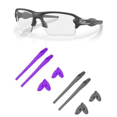 Imagem de Kits de borracha de substituição para óculos de sol Oakley Flak 2.0 OO9295|Flak 2.0 XL OO9188 - cinza + roxo