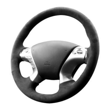 Imagem de Alfanxi Costura à mão Itália Alcantara Capa de volante para carro envoltório para Nissan Murano Platinum/S/SL/SV