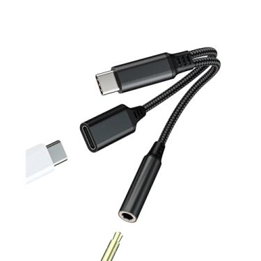 Imagem de Adaptador de carregamento USB-C para fone de ouvido tipo C de 3,5 mm 2 em 1 para iPhone 15 para iPad Air 4 Acessórios DAC Aux Splitter Carregador Cabo Dongle compatível com Samsung Galaxy S20 S21 S22
