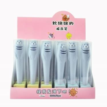 Imagem de Caneta neutra de 3 peças - 0,5 mm com selo de desenho animado para alívio de estresse, caneta neutra suave e de secagem rápida - refil preto