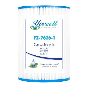 Imagem de Yoozell Cartucho de filtro de spa 7626 substitui CX250RE, PA25-4, Star-Clear C250, PA25-4/M4, FC-1230, C-7626, 25 pés quadrados, 1 pacote