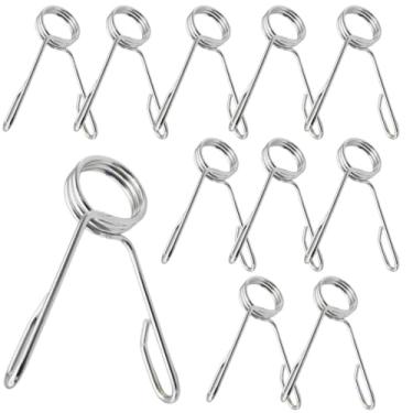 Imagem de Kit 10 Un Presilhas Zincada De 27,5mm 3 Voltas Reforçada Para Prender Anilha Em Barra De Musculação Academia Treino Em Casa