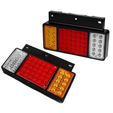 Imagem de JAMESVAN Luz traseira de LED para ISUZU Elf Truck NPR NKR NHR 1984-up, um par de 12 V 50 LEDs de luz traseira de carro, caminhão, lanterna traseira super brilhante, luz traseira de seta, lado esquerdo
