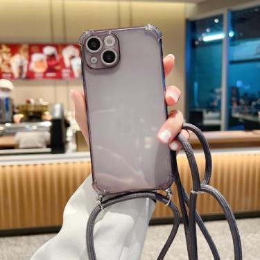 Imagem de Capa de telefone de silicone líquido com alça de gola cruzada com fio para iphone 13 12 mini 11 pro x xr xs max 6s 7 8 plus se, 2, para 14 plus