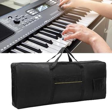 Imagem de Capa para Teclado de Teclas, Tecido Oxford à Prova D'água, Capa Acolchoada para Piano Portátil, 61 Teclas, órgão Eletrônico Espesso Com Alças, Bolsos para Teclado Eletrônico de