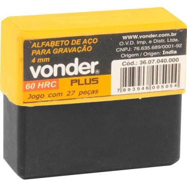 Imagem de Alfabeto de aço punção 6mm a-z para gravação - Vonder Plus