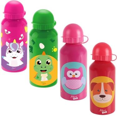 Imagem de Garrafa Garrafinha Inox Infantil Meus Melhores Amigos Squeeze com Tampa 400 ml Garrafa Térmica Linha Premium M5 Armarinhos (Cachorro)