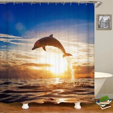 Imagem de Cortinas de chuveiro com cenário de praia, mar, oceano, mediterrâneo, cortina de banheiro, tecido impermeável, decoração, 12, W300xH180cm