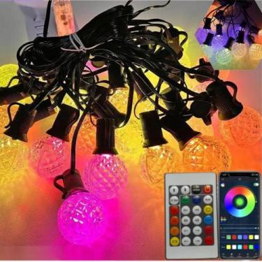Imagem de Varal Tira Cordão LED Bolinha Coloridas Batidas da Musicais Bluetooth 