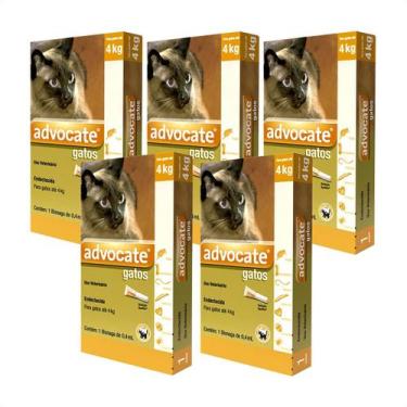 Imagem de 5 Advocate Gatos Até 4 Kg Antipulgas Envio Imediato Com Nf - Elanco