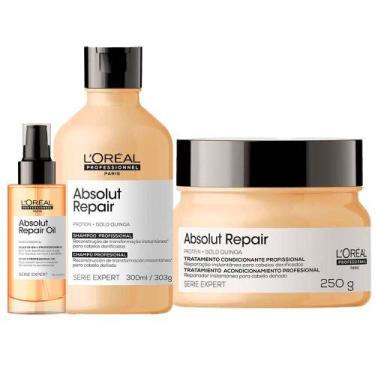Imagem de L'Oréal Professionnel Absolut Repair Kit Shampo + Máscara + Óleo, Kit
