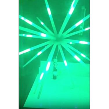 Imagem de Led Ouriço Estrela Sputnik 180 Led 20 Bastões Funções Festa, Aniversár