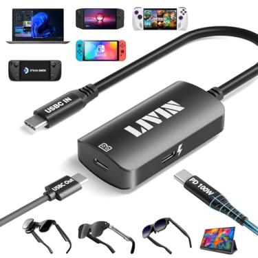 Imagem de LIVIN Monitor portátil USB C para óculos AR XREAL One, Air 2 Pro/VITURE Pro/RayNeo Air 2s/Rokid,【4K@60Hz+PD 100W】, adaptador USB C para tipo C iPhone15/16、Android、PC、Switch、Steam Deck、