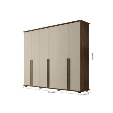 Imagem de Roupeiro/Armário/Guarda Roupas/Organizador EST 6 Portas Com Puxadores 