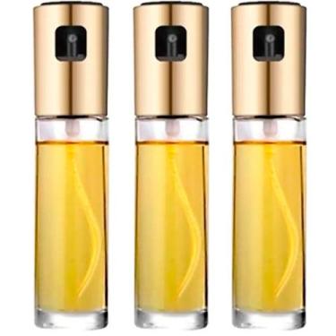 Imagem de Kit 3 Porta Azeite Vinagre Spray Galheteiro Dosador Aço Inox 100ml - C