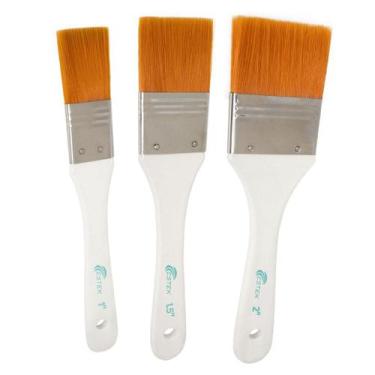 Imagem de Kit Pincel Seda Corporal 1", 1,5" e 2" - Aplicação de Ácidos, Peelings