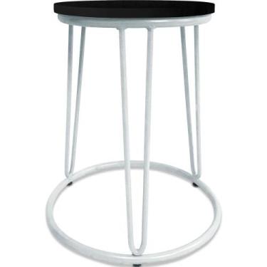 Imagem de Banco Banqueta Baixa Industrial Dinamarca Em Aço Balcão Bar Cozinha Br