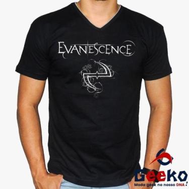 Imagem de Camiseta Evanescence 100% Algodão Rock Geeko, Preto gola v, GG
