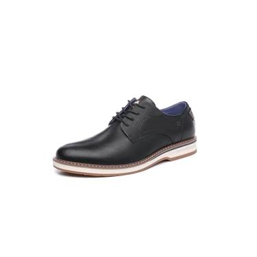 Imagem de DECARSDZ Sapatos sociais masculinos casuais Oxford para negócios, formal, Derby, sapatos sociais para homens, Preto 048, 40