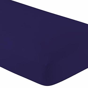 Imagem de Lençol de cama hospitalar com elástico, extra longo, 91 x 203 x 25 cm, macio e confortável, 100% algodão, solteiro GG da Crescent Bedding (roxo, solteiro GG)