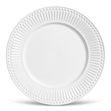 Imagem de Conjunto de prato raso roma branco  6un porto brasil, Branco, 6 Peças