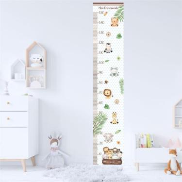Imagem de Régua de Crescimento Adesivo Safari Azul Menino - Cg Mimo Kids