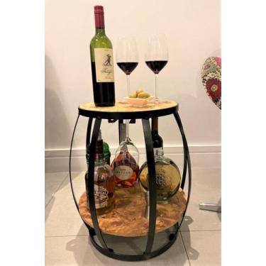 Imagem de Barzinho Mesa De Apoio Banco Barril Com Porta Taça - lider play