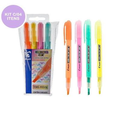 Imagem de Caneta marca texto PILOT Lumi Color soft pastel kit c/04UN
