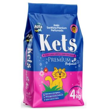 Imagem de Areia Higienica para gato Perfumada Premiun Kets  4KG - ALFAPET