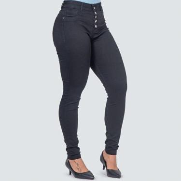 Imagem de Calça Skinny Feminina Sarja Com Botões 965- - Kult, 38
