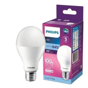 Imagem de Kit 15 Lampada Led Bulbo 16W = 100W 1521Lm Bivolt Philips, 127/220V, B