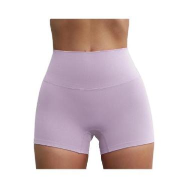 Imagem de Shorts de Yoga Feminino - Compressão, Cor Sólida, Confortável e Sexy, 