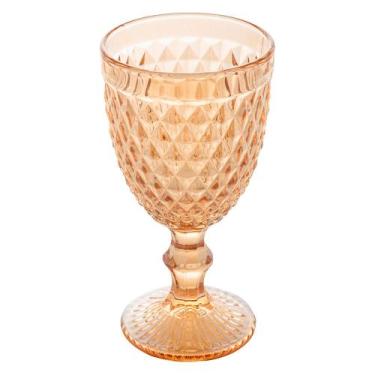 Imagem de Taça de Vidro Bico Abacaxi Cor Âmbar Metalizado  para Água Vinho Lyor 