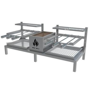 Imagem de Churrasqueira Hotbox Parrilla Uruguaia Com Espetos Para Alvenaria 118X