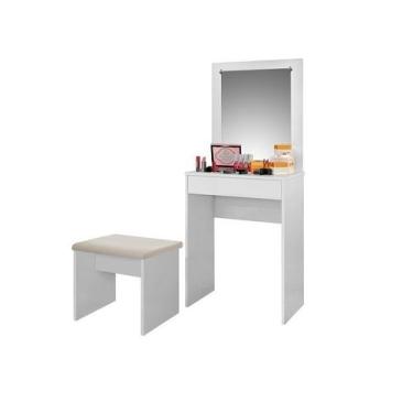 Imagem de Penteadeira Com Espelho 1 Gaveta Com Banqueta Sofia - LOJAS PRIMELAR, 