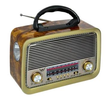Imagem de Radio Retro Vintage A Pilha E Tomada Am Fm Bluetooth Mp3 Usb - Kapbom,