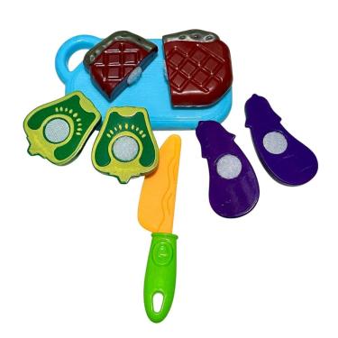 Imagem de Brinquedo Frutas De Cortar Comidinha Velkro Legumes Cesta