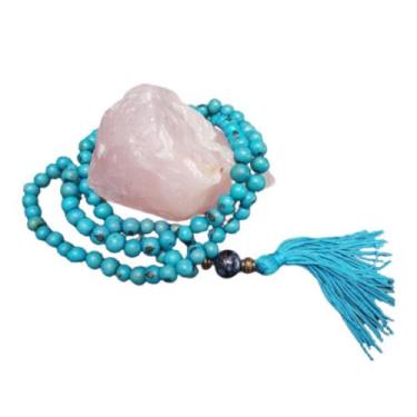 Imagem de Japamala 108 Contas De Sementes De Açai Azul Turquesa - Encanto Das Co