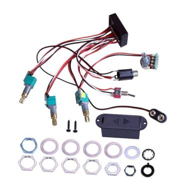 Imagem de Kokiya Pré-amplificador de baixo elétrico, pré-amplificador de circuito de fiação, fácil instalação, equalizador para baixo elétrico